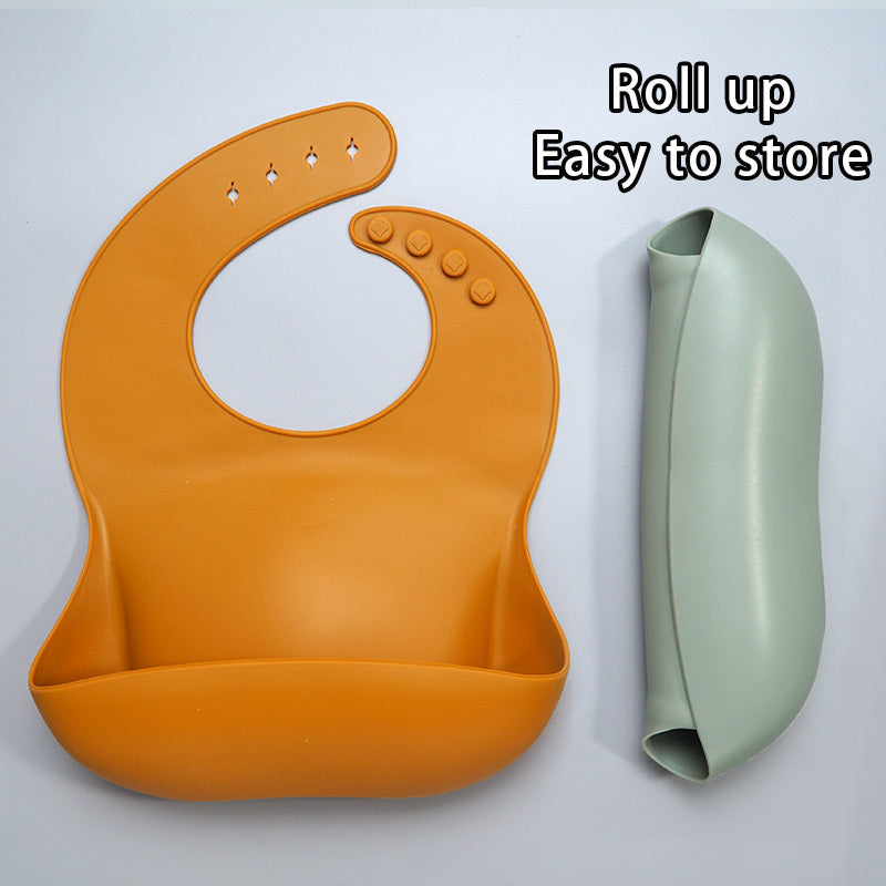 Waterproof Silicone Baby Bib – Adjustable, Soft, Easy-Clean