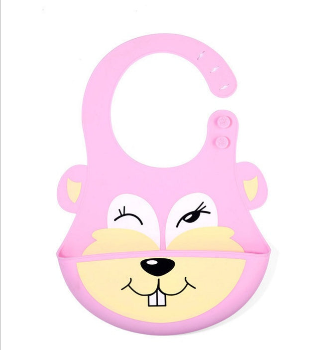 Silicone bib waterproof baby bib children's food pocket baby bib food grade silicone