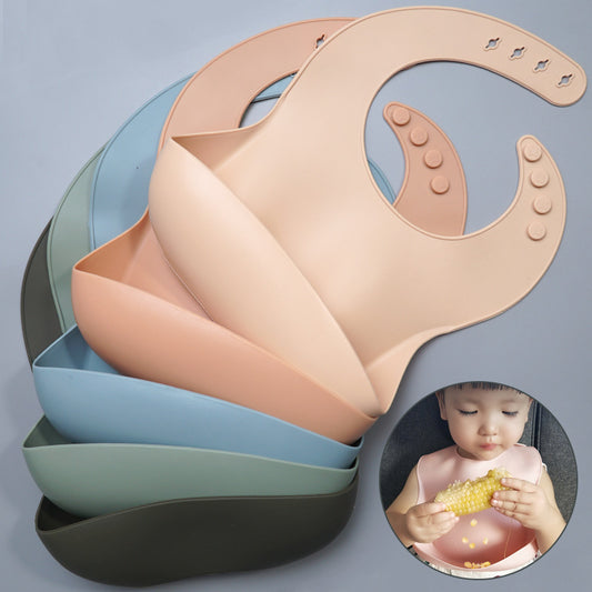 Waterproof Silicone Baby Bib – Adjustable, Soft, Easy-Clean